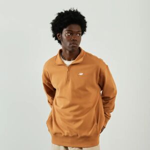 New Balance Sweat Half Zip Small Logo marron xs homme