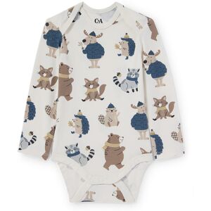 C&A Animaux de la foret-body bebe, Beige, Taille: 1M