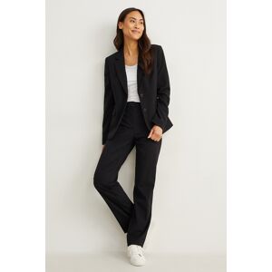 C&A Pantalon de bureau-mid-waist-coupe droite-Mix &amp; Match, Noir, Taille: 48 - Publicité