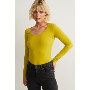 C&A Haut basique à manches longues, Jaune, Taille: 2XL