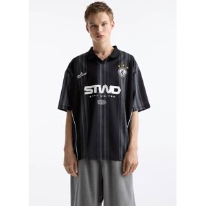 Pull&Bear Maillot De Football Rayures Stwd Noir M male