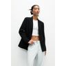 Pull&Bear Blazer À Double Boutonnage Et Poches À Rabat Noir S female