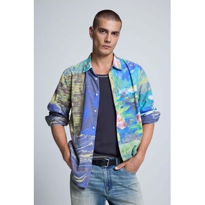 Desigual Chemise à imprimé cachemire GREEN L male - Publicité Desigual Chemise à imprimé cachemire GREEN L male - Publicité