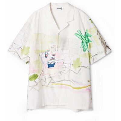Desigual Chemise à imprimé aquarelle WHITE M male - Publicité Desigual Chemise à imprimé aquarelle WHITE M male - Publicité