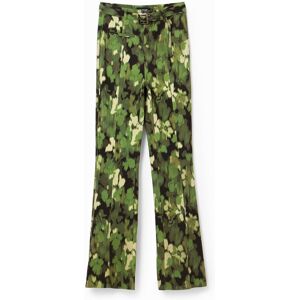 Desigual Pantalon évasé camouflage GREEN M female - Publicité Desigual Pantalon évasé camouflage GREEN M female - Publicité