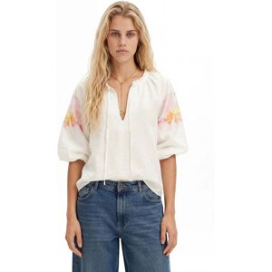 Desigual Blouse légère avec motif de fleurs aquarelle. WHITE M female - Publicité Desigual Blouse légère avec motif de fleurs aquarelle. WHITE M female - Publicité