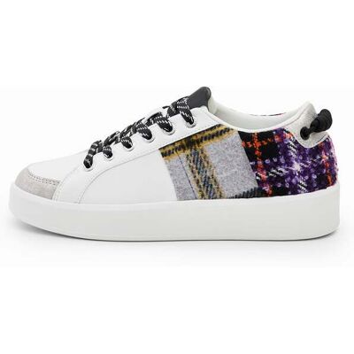 Desigual Baskets patchwork tartan WHITE 37 female - Publicité Desigual Baskets patchwork tartan WHITE 37 female - Publicité