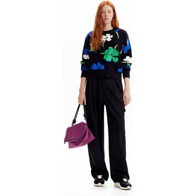 Desigual Pull oversize fleurs BLACK S female - Publicité Desigual Pull oversize fleurs BLACK S female - Publicité