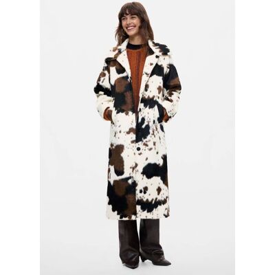 Desigual Manteau droit en fausse fourrure imprimé animal WHITE XL female - Publicité Desigual Manteau droit en fausse fourrure imprimé animal WHITE XL female - Publicité
