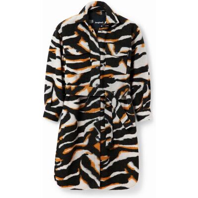 Desigual Long manteau surchemise zébrures BLACK S female - Publicité Desigual Long manteau surchemise zébrures BLACK S female - Publicité