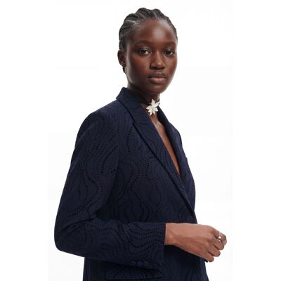 Desigual Blazer brodé de fleurs BLUE S female - Publicité Desigual Blazer brodé de fleurs BLUE S female - Publicité