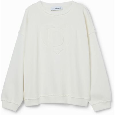 Desigual Sweat-shirt imagotype relief WHITE L female - Publicité Desigual Sweat-shirt imagotype relief WHITE L female - Publicité