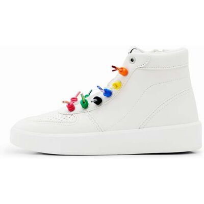 Desigual Baskets montantes lacets arc-en-ciel WHITE 36 female - Publicité Desigual Baskets montantes lacets arc-en-ciel WHITE 36 female - Publicité