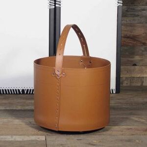 Viadurini Leather Sac Ã  bois de chauffage en cuir Milo 100% Made in Italy