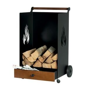 Viadurini Fire Design Chariot en bois avec tiroir et roulettes Made in Italy - Alpaga