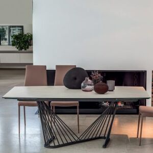 Viadurini Living Table Ã  manger extensible jusqu'Ã  290 cm en mÃ©tal et plateau en cÃ©ramique - Ricolo