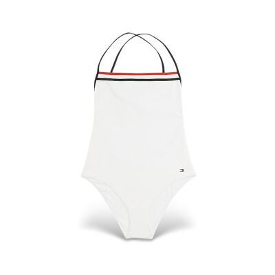 Tommy Hilfiger pour femme. UW0UW05849 Maillot de bain Global Stripe blanc texturé (XL), Beachwear, Nylon - Publicité Tommy Hilfiger pour femme. UW0UW05849 Maillot de bain Global Stripe blanc texturé (XL), Beachwear, Nylon - Publicité