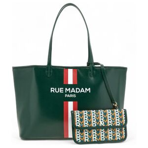 RUE MADAM PARIS pour femme. 1513 Sac à provisions vert (OSFA), Casuel, Polyuréthane - Publicité RUE MADAM PARIS pour femme. 1513 Sac à provisions vert (OSFA), Casuel, Polyuréthane - Publicité