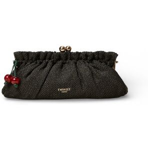 Twinset pour femme. 261TD8280 Pochette en raphia noir avec pendentif (OSFA), Casuel, Polyester - Publicité Twinset pour femme. 261TD8280 Pochette en raphia noir avec pendentif (OSFA), Casuel, Polyester - Publicité