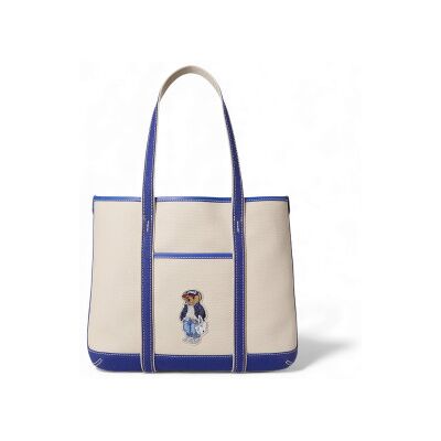 Polo Ralph Lauren pour femme. 428P05484001 Petit sac tote shopper avec Polo Bear beige (OSFA), Casuel, Coton - Publicité Polo Ralph Lauren pour femme. 428P05484001 Petit sac tote shopper avec Polo Bear beige (OSFA), Casuel, Coton - Publicité