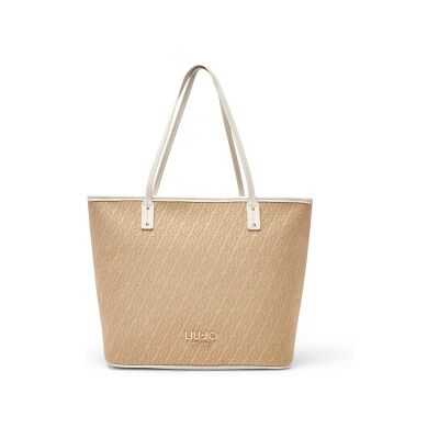 Liu Jo pour femme. AA6070-T378A Sac fourre-tout en jacquard beige (OSFA), Casuel, Polyuréthane - Publicité Liu Jo pour femme. AA6070-T378A Sac fourre-tout en jacquard beige (OSFA), Casuel, Polyuréthane - Publicité