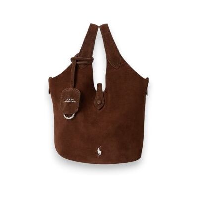 Polo Ralph Lauren pour femme. 428P23820004 Sac cabas croisé Polo Play en daim marron (OSFA), Casuel, Cuir - Publicité Polo Ralph Lauren pour femme. 428P23820004 Sac cabas croisé Polo Play en daim marron (OSFA), Casuel, Cuir - Publicité