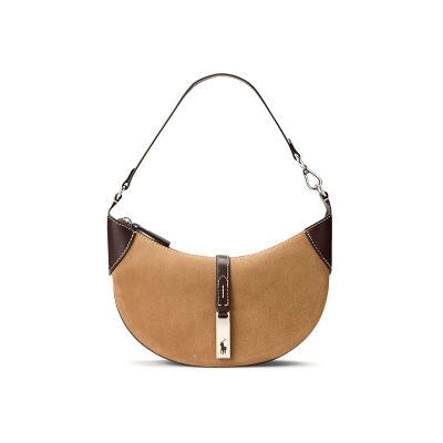 Polo Ralph Lauren pour femme. 428929801014 Mini sac à bandoulière Shoulder Polo ID en daim marron clair (OSFA), Beige, Casuel, Cuir - Publicité Polo Ralph Lauren pour femme. 428929801014 Mini sac à bandoulière Shoulder Polo ID en daim marron clair (OSFA), Beige, Casuel, Cuir - Publicité
