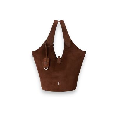 Polo Ralph Lauren pour femme. 428P23824002 Sac tote Polo Play en daim marron (OSFA), Casuel, Cuir - Publicité Polo Ralph Lauren pour femme. 428P23824002 Sac tote Polo Play en daim marron (OSFA), Casuel, Cuir - Publicité