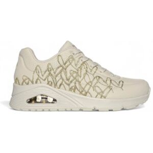 Skechers pour femme. 177975 Baskets Uno Golden Heart blanc (36), Plat, 3 à 5 cm, Lacets, Casuel - Publicité Skechers pour femme. 177975 Baskets Uno Golden Heart blanc (36), Plat, 3 à 5 cm, Lacets, Casuel - Publicité