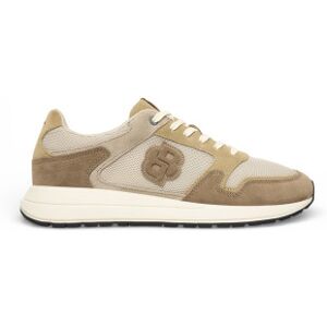Boss pour homme. 50554612 Baskets en cuir beige Vinston (43), Plat, Lacets, Casuel - Publicité Boss pour homme. 50554612 Baskets en cuir beige Vinston (43), Plat, Lacets, Casuel - Publicité