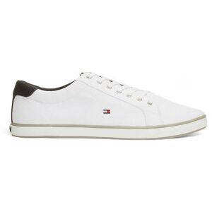 Tommy Hilfiger pour homme. FM0FM00596 Baskets à lacets en toile blanche (41), Tissu, Plat, 1 à 3 cm, Casuel - Publicité Tommy Hilfiger pour homme. FM0FM00596 Baskets à lacets en toile blanche (41), Tissu, Plat, 1 à 3 cm, Casuel - Publicité