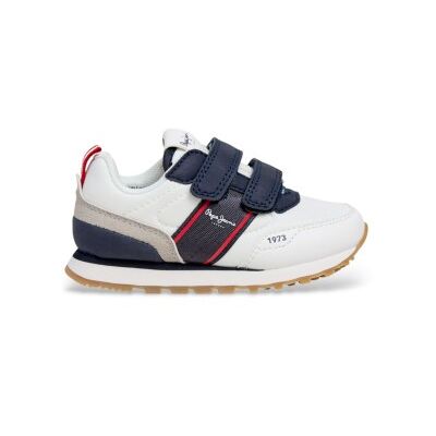 Pepe Jeans unisex pour enfant. PBS400008 Dublin Sport Sneakers white (27), Blanc, Plat, Velcro, Casuel, mode enfantine - Publicité Pepe Jeans unisex pour enfant. PBS400008 Dublin Sport Sneakers white (27), Blanc, Plat, Velcro, Casuel, mode enfantine - Publicité