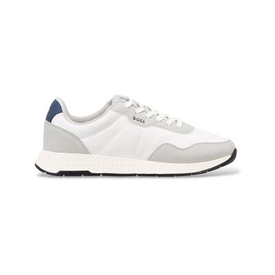Boss pour homme. 50536481 Baskets basses avec tiges texturées grises (44), Plat, Lacets, Casuel - Publicité Boss pour homme. 50536481 Baskets basses avec tiges texturées grises (44), Plat, Lacets, Casuel - Publicité