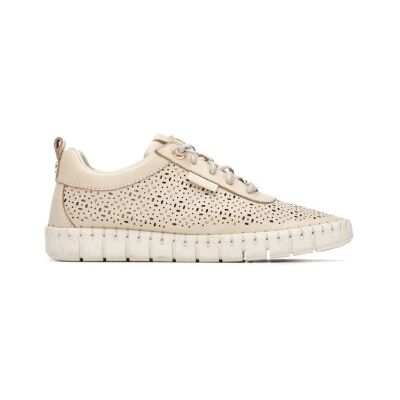 Carmela pour femme. 16309901-BEIGE Baskets en cuir 163099 beige (36), Plat, Lacets, Casuel - Publicité Carmela pour femme. 16309901-BEIGE Baskets en cuir 163099 beige (36), Plat, Lacets, Casuel - Publicité