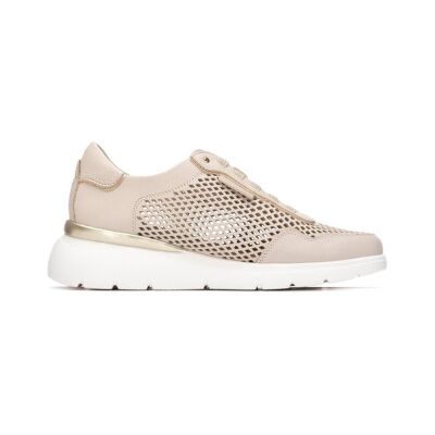 Carmela pour femme. 16321102-BEIGE Baskets 163211 beige (36), Plat, Lacets, Casuel - Publicité Carmela pour femme. 16321102-BEIGE Baskets 163211 beige (36), Plat, Lacets, Casuel - Publicité