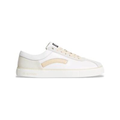 G-star pour homme. D29890-01-110 Baskets en cuir blanc Dash (44), Plat, Lacets, Casuel - Publicité G-star pour homme. D29890-01-110 Baskets en cuir blanc Dash (44), Plat, Lacets, Casuel - Publicité