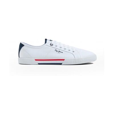 Pepe Jeans pour homme. PMS30816 Formateurs Bsicas Brady blanc (44), Tissu, Plat, Lacets, Casuel, Durable - Publicité Pepe Jeans pour homme. PMS30816 Formateurs Bsicas Brady blanc (44), Tissu, Plat, Lacets, Casuel, Durable - Publicité