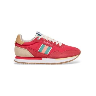 Pepe Jeans pour femme. PLS400020 Aiden Tape Leather Sneakers pink (37), Cuir, Rouge, Plat, Lacets, Casuel - Publicité Pepe Jeans pour femme. PLS400020 Aiden Tape Leather Sneakers pink (37), Cuir, Rouge, Plat, Lacets, Casuel - Publicité