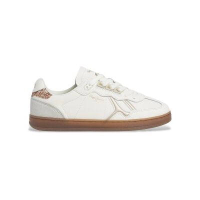 Pepe Jeans pour femme. PLS000014 Ball Basic Leather Sneakers white (39), Cuir, Blanc, Plat, Lacets, Casuel - Publicité Pepe Jeans pour femme. PLS000014 Ball Basic Leather Sneakers white (39), Cuir, Blanc, Plat, Lacets, Casuel - Publicité