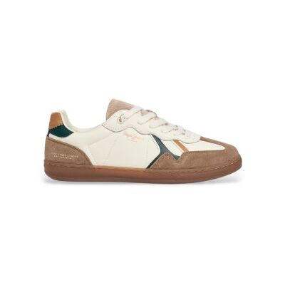 Pepe Jeans pour homme. PMS000033 Baskets en cuir Ball Campus off-white (44), Blanc, Plat, Lacets, Casuel - Publicité Pepe Jeans pour homme. PMS000033 Baskets en cuir Ball Campus off-white (44), Blanc, Plat, Lacets, Casuel - Publicité
