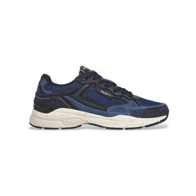 Pepe Jeans pour homme. PMS600006 Dave Retro Leather Sneakers navy (42), Cuir, Plat, Lacets, Casuel, Marine - Publicité Pepe Jeans pour homme. PMS600006 Dave Retro Leather Sneakers navy (42), Cuir, Plat, Lacets, Casuel, Marine - Publicité