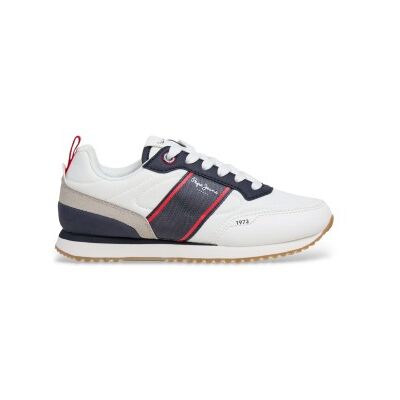 Pepe Jeans unisex pour enfant. PBS400007 Dublin Sport Sneakers white (37), Blanc, Plat, Lacets, Casuel, mode enfantine - Publicité Pepe Jeans unisex pour enfant. PBS400007 Dublin Sport Sneakers white (37), Blanc, Plat, Lacets, Casuel, mode enfantine - Publicité