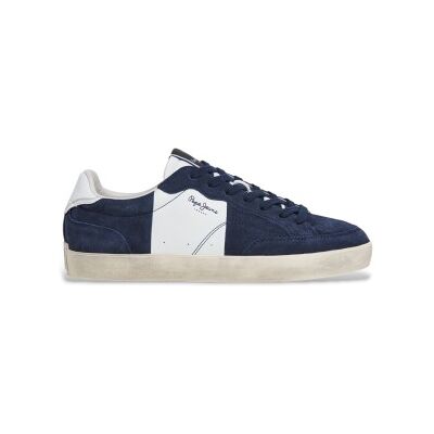 Pepe Jeans pour homme. PMS300006 Lane Road Leather Sneakers navy (42), Cuir, Plat, Lacets, Casuel, Marine - Publicité Pepe Jeans pour homme. PMS300006 Lane Road Leather Sneakers navy (42), Cuir, Plat, Lacets, Casuel, Marine - Publicité