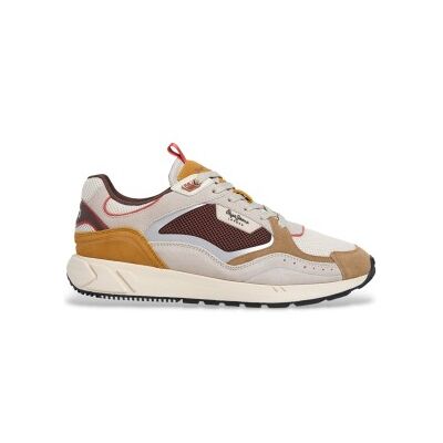 Pepe Jeans pour homme. PMS600018 Marlon Sporty Leather Sneakers beige (44), Plat, Lacets, Casuel - Publicité Pepe Jeans pour homme. PMS600018 Marlon Sporty Leather Sneakers beige (44), Plat, Lacets, Casuel - Publicité