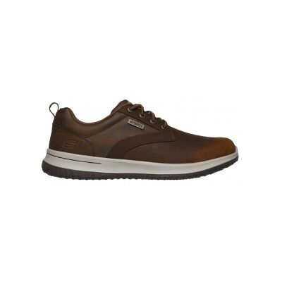 Skechers pour homme. 65693 Baskets en cuir marron Delson Antigo (44), Plat, 1 à 3 cm, Lacets, Casuel - Publicité Skechers pour homme. 65693 Baskets en cuir marron Delson Antigo (44), Plat, 1 à 3 cm, Lacets, Casuel - Publicité