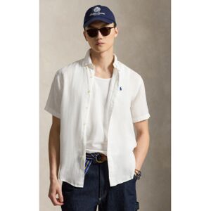Polo Ralph Lauren pour homme. 710968912500 Chemise en lin Fit white (M), Blanc, Casuel, Manche courte - Publicité Polo Ralph Lauren pour homme. 710968912500 Chemise en lin Fit white (M), Blanc, Casuel, Manche courte - Publicité