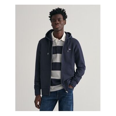 Gant pour homme. 2007059 Sweat à capuche avec fermeture à glissière Shield navy (M), Casuel, Coton, Manche longue, Marine - Publicité Gant pour homme. 2007059 Sweat à capuche avec fermeture à glissière Shield navy (M), Casuel, Coton, Manche longue, Marine - Publicité
