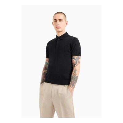 Giorgio Armani A X Armani Exchange pour homme. 8NZF5DZM3JZ1200 Polo noir en maille (XXL), Casuel, Coton, Manche courte - Publicité Giorgio Armani A X Armani Exchange pour homme. 8NZF5DZM3JZ1200 Polo noir en maille (XXL), Casuel, Coton, Manche courte - Publicité