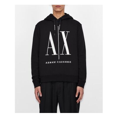 Giorgio Armani A X Armani Exchange pour homme. 8NZMPCZJ1ZZ1200 Sweat à capuche ICON noir (XL), Casuel, Coton, Manche longue - Publicité Giorgio Armani A X Armani Exchange pour homme. 8NZMPCZJ1ZZ1200 Sweat à capuche ICON noir (XL), Casuel, Coton, Manche longue - Publicité