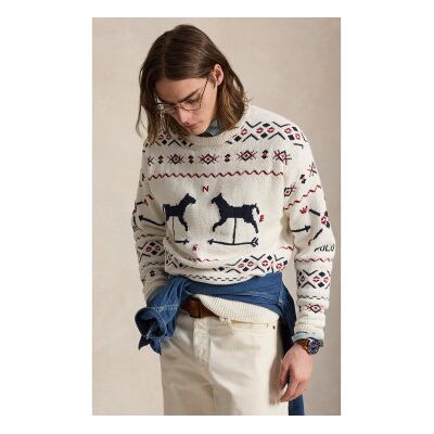 Polo Ralph Lauren pour homme. 710A12801001 Pull imprimé beige (M), Casuel, Coton - Publicité Polo Ralph Lauren pour homme. 710A12801001 Pull imprimé beige (M), Casuel, Coton - Publicité